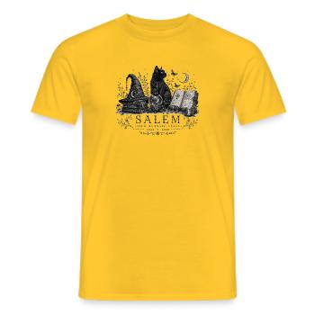 Salem 400 Jahre Witchy Black Cat Vintage Halloween - Männer T-Shirt - Gelb - Vorne - AI Model Male 178 dark (178cm)