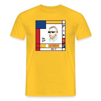 Retro-Mondrian-Porträt Samstag - Männer T-Shirt - Gelb - Vorne - AI Model Male 178 dark (178cm)