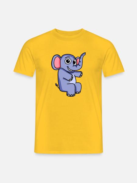 Elefant Motiv - Männer T-Shirt - Gelb