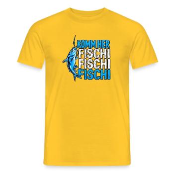 Komm Herr Fischi Angler - Männer T-Shirt - Gelb - Vorne - AI Model Male 178 dark (178cm)