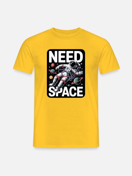 Ich brauche Space - Männer T-Shirt - Gelb