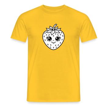 Süße Erdbeere Kawaii Obst Kinder T-Shirt - Männer T-Shirt - Gelb - Vorne - AI Model Male 178 dark (178cm)