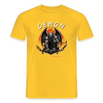 Dämonenwächter in Ketten - Männer T-Shirt - Gelb - Vorne - AI Model Male 178 dark (178cm)