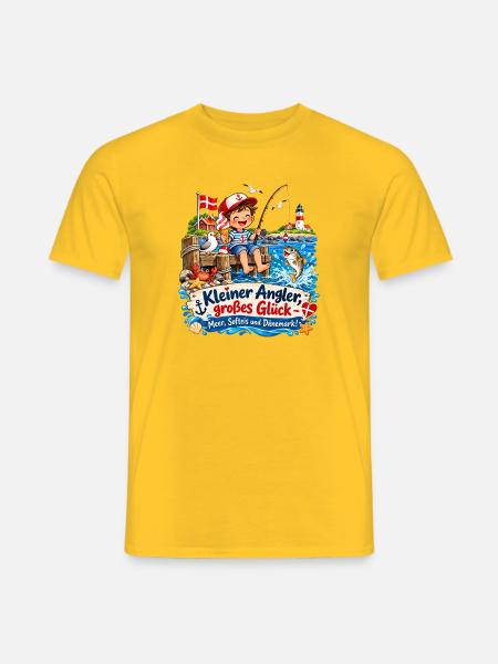 KleinerAngler GroßesGlück Küstenpoesie - Männer T-Shirt - Gelb