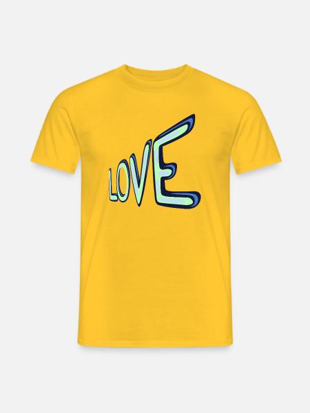 Liebes Neon Schriftzug - Männer T-Shirt - Gelb