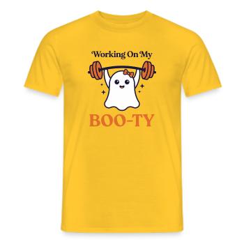 Ich trage Pink für Mamas Brustkrebs - Männer T-Shirt - Gelb - Vorne - AI Model Male 178 dark (178cm)
