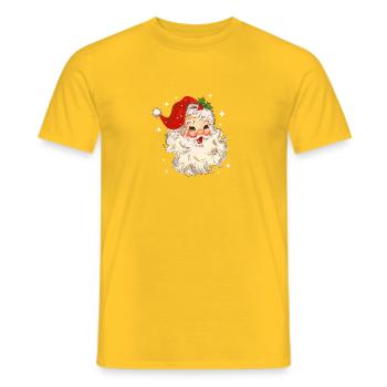 Weihnachtsmann Santa Vintage Weihnachten Motiv - Männer T-Shirt - Gelb - Vorne - AI Model Male 178 dark (178cm)