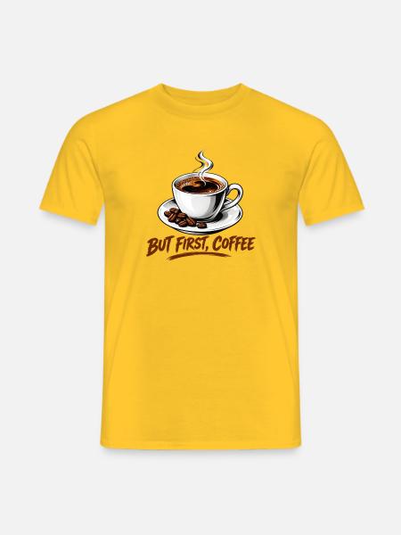 Aber der erste Kaffee Klassischer Espresso-Becher - Männer T-Shirt - Gelb