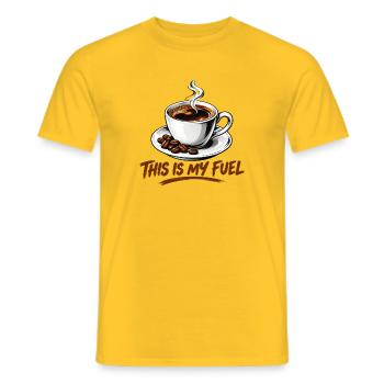 Das ist meine Fuel Classic Kaffeetasse - Männer T-Shirt - Gelb - Vorne - AI Model Male 178 dark (178cm)