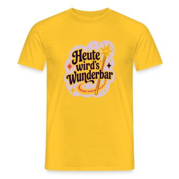 Heute wird's Wunderbar  - Männer T-Shirt - Gelb - Vorne - AI Model Male 178 dark (178cm)