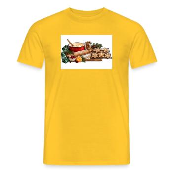 Feiertags-Backstern-Keks-Szene - Männer T-Shirt - Gelb - Vorne - AI Model Male 178 dark (178cm)