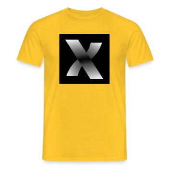 Metallisches X-Gradientendesign - Männer T-Shirt - Gelb - Vorne - AI Model Male 178 dark (178cm)