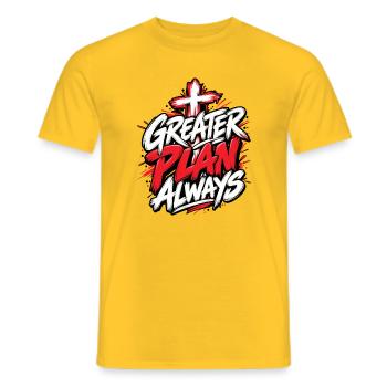 Greater Plan Always Cross Design - Männer T-Shirt - Gelb - Vorne - AI Model Male 178 dark (178cm)