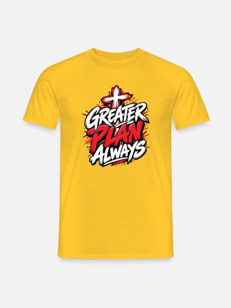 Greater Plan Always Cross Design - Männer T-Shirt - Gelb