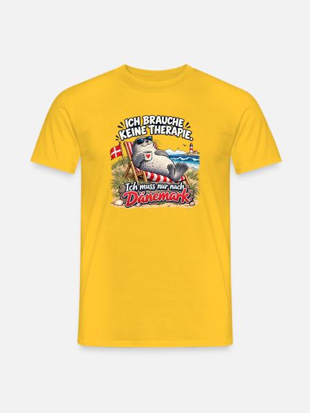 Dänemark-Urlaubswitz am Strand - Männer T-Shirt - Gelb