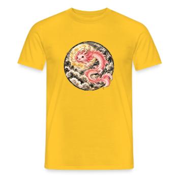 Axolotl Drache – Mystischer Asiatischer Drache - Männer T-Shirt - Gelb - Vorne - AI Model Male 178 dark (178cm)