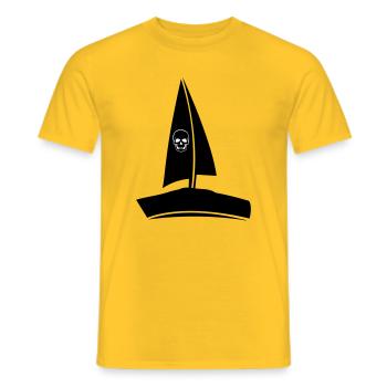Piratenschiff Skull - Männer T-Shirt - Gelb - Vorne - AI Model Male 178 dark (178cm)