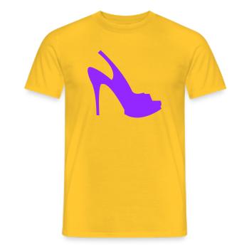 Violette Stiletto Silhouette - Männer T-Shirt - Gelb - Vorne - AI Model Male 178 dark (178cm)