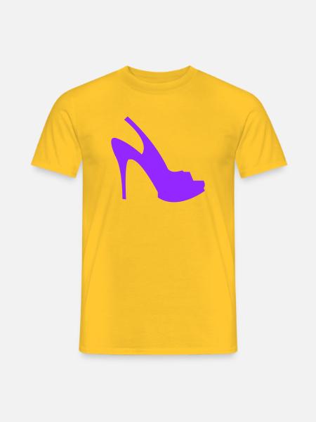 Violette Stiletto Silhouette - Männer T-Shirt - Gelb