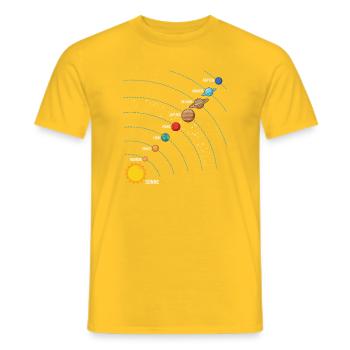 Sonnensystem Planeten Weltraum Astronomie Motiv - Männer T-Shirt - Gelb - Vorne - AI Model Male 178 dark (178cm)