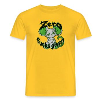 Zero fucks given (Bella Donna‘s wicked world) - Männer T-Shirt - Gelb - Vorne - AI Model Male 178 dark (178cm)