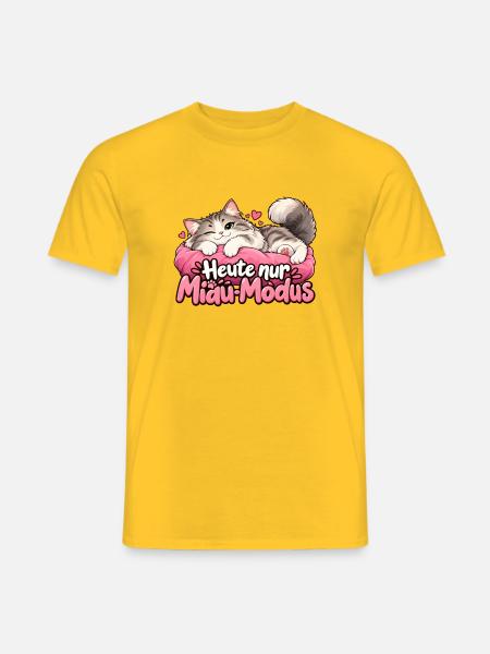 Heute nur Miau-Modus - Männer T-Shirt - Gelb