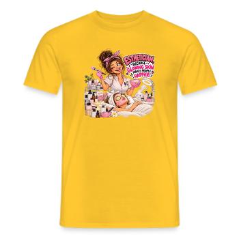 Glow Joy Kosmetikerin - Männer T-Shirt - Gelb - Vorne - AI Model Male 178 dark (178cm)