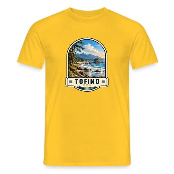 Tofino Kanada Küstenlandschaft Urlaub - Männer T-Shirt - Gelb - Vorne - AI Model Male 178 dark (178cm)