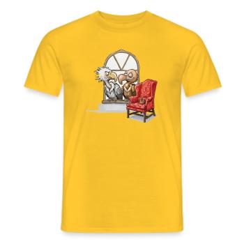 Vogelduett am Fenster - Männer T-Shirt - Gelb - Vorne - AI Model Male 178 dark (178cm)