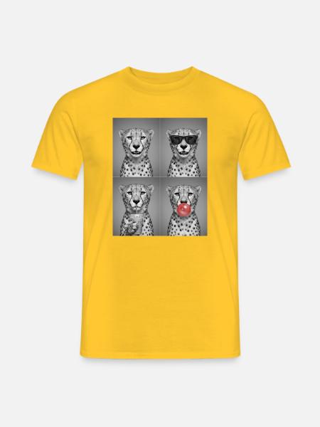 Geparde Gepard - Männer T-Shirt - Gelb