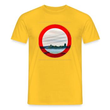 Feldansicht des roten Randkreises - Männer T-Shirt - Gelb - Vorne - AI Model Male 178 dark (178cm)