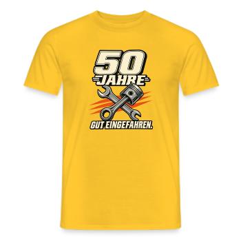 50 Jahre Gut Eingefahren Mechanik - Männer T-Shirt - Gelb - Vorne - AI Model Male 178 dark (178cm)