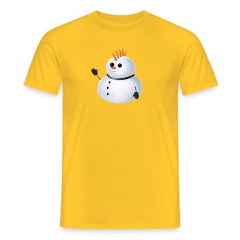 Punk Schneemann - Irokese aus Karotten - Männer T-Shirt - Gelb - Vorne - AI Model Male 178 dark (178cm)