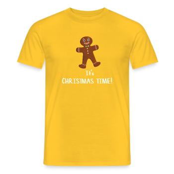 It's Christmas Time - Lebkuchenmann - Männer T-Shirt - Gelb - Vorne - AI Model Male 178 dark (178cm)