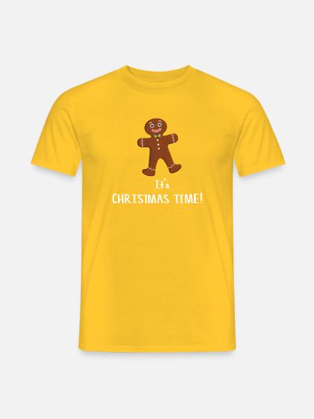 It's Christmas Time - Lebkuchenmann - Männer T-Shirt - Gelb