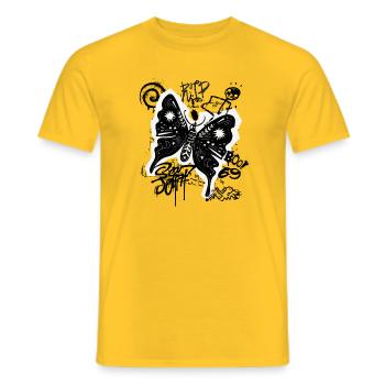 Mystischer Schmetterling Grunge - Männer T-Shirt - Gelb - Vorne - AI Model Male 178 dark (178cm)