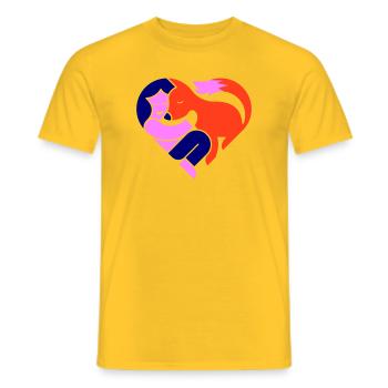 Fuchs verliebt - Männer T-Shirt - Gelb - Vorne - AI Model Male 178 dark (178cm)