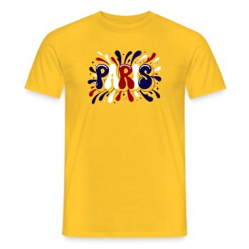 Paris Graffiti & Splash Blue White Red - Männer T-Shirt - Gelb - Vorne - AI Model Male 178 dark (178cm)