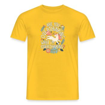 Gedankenkarussell - Männer T-Shirt - Gelb - Vorne - AI Model Male 178 dark (178cm)