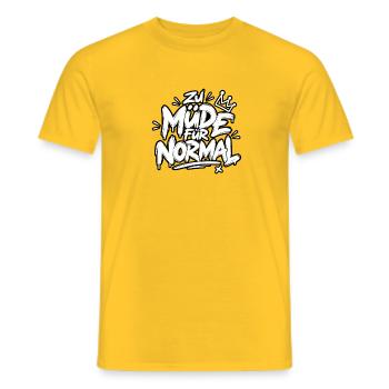 Zu Müde Für Normal – Graffiti Shirt - Männer T-Shirt - Gelb - Vorne - AI Model Male 178 dark (178cm)