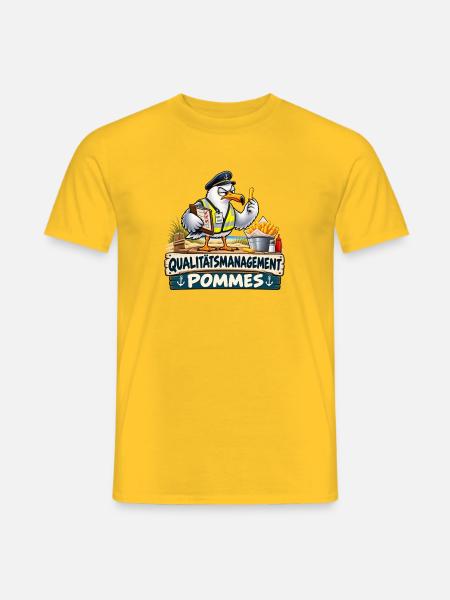 Qualitätsmanagement Pommes - Männer T-Shirt - Gelb