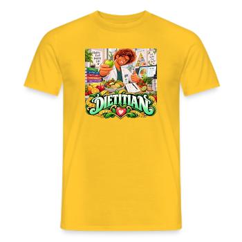Ernährungsberater: Bunte Ernährung - Männer T-Shirt - Gelb - Vorne - AI Model Male 178 dark (178cm)
