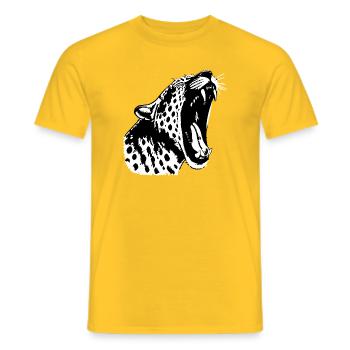Schwarzweiß Leopardenkopf (PNG) - Männer T-Shirt - Gelb - Vorne - AI Model Male 178 dark (178cm)