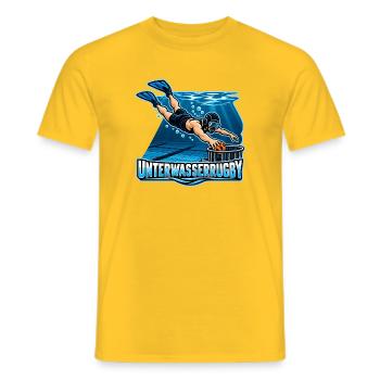 Unterwasser Rugby Action-Illustration - Männer T-Shirt - Gelb - Vorne - AI Model Male 178 dark (178cm)