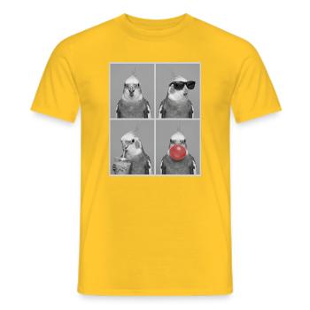 Nymphensittiche Nymphensittich - Männer T-Shirt - Gelb - Vorne - AI Model Male 178 dark (178cm)