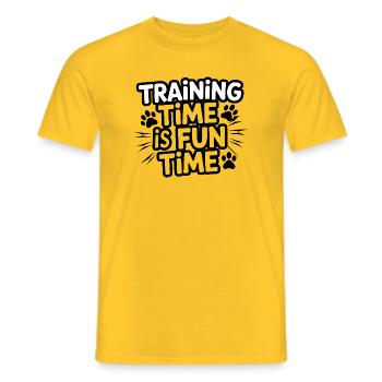  Training Time Is Fun Time Hundetraining Für - Männer T-Shirt - Gelb - Vorne - AI Model Male 178 dark (178cm)
