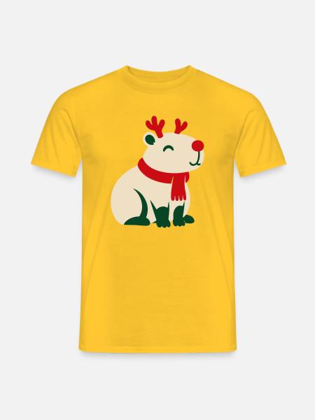 Rentier Rote Nase Clipart - Männer T-Shirt - Gelb