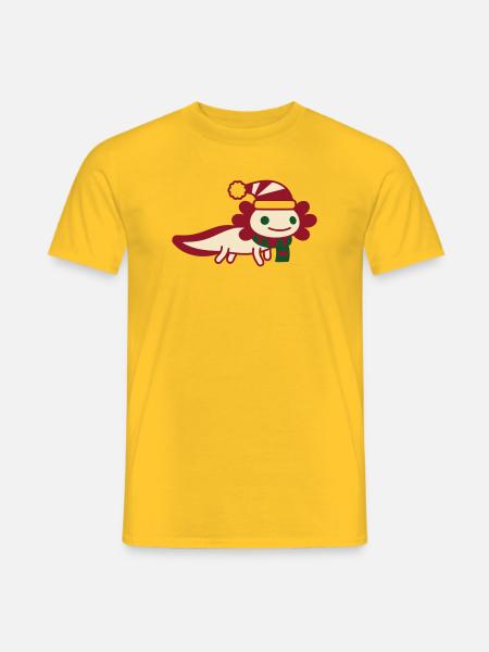 Axolotl Weihnachten Clipart - Männer T-Shirt - Gelb