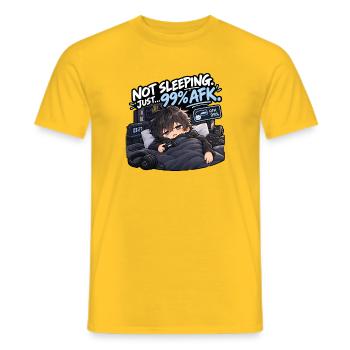 Nicht Schlafen 99% AFK Gamer - Männer T-Shirt - Gelb - Vorne - AI Model Male 178 dark (178cm)