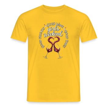 Weinabend Freundinnen Wochenende - Männer T-Shirt - Gelb - Vorne - AI Model Male 178 dark (178cm)